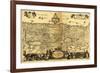 Palestine - Panoramic Map-Lantern Press-Framed Premium Giclee Print