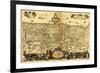 Palestine - Panoramic Map-Lantern Press-Framed Premium Giclee Print