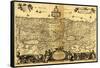 Palestine - Panoramic Map-Lantern Press-Framed Stretched Canvas