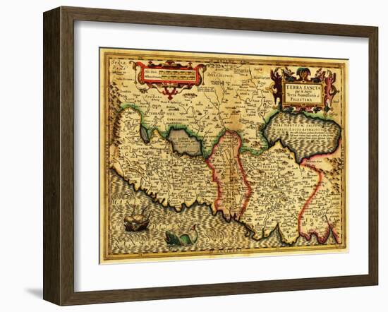 Palestine - Panoramic Map-Lantern Press-Framed Art Print