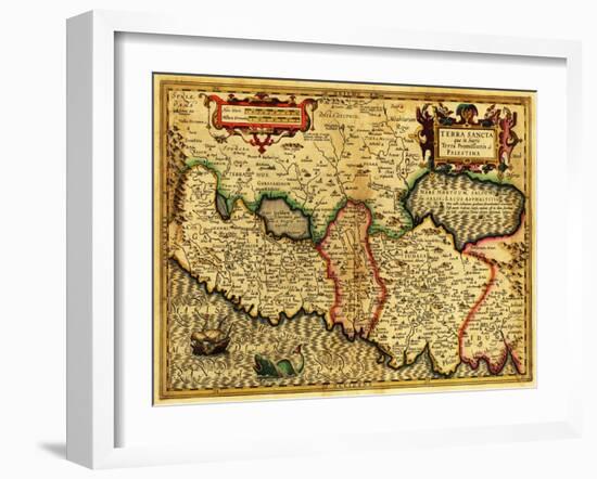 Palestine - Panoramic Map-Lantern Press-Framed Art Print