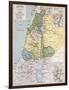 Palestine Tribes Old Map With Jerusalem Insert Maps-marzolino-Framed Art Print