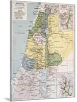 Palestine Tribes Old Map With Jerusalem Insert Maps-marzolino-Mounted Art Print