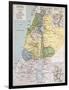 Palestine Tribes Old Map With Jerusalem Insert Maps-marzolino-Framed Art Print