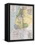 Palestine Tribes Old Map With Jerusalem Insert Maps-marzolino-Framed Stretched Canvas