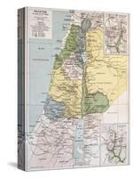 Palestine Tribes Old Map With Jerusalem Insert Maps-marzolino-Stretched Canvas