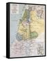 Palestine Tribes Old Map With Jerusalem Insert Maps-marzolino-Framed Stretched Canvas