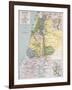 Palestine Tribes Old Map With Jerusalem Insert Maps-marzolino-Framed Art Print