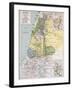 Palestine Tribes Old Map With Jerusalem Insert Maps-marzolino-Framed Art Print