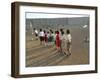 Palestinian Children Line Up-null-Framed Premium Photographic Print