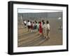 Palestinian Children Line Up-null-Framed Premium Photographic Print