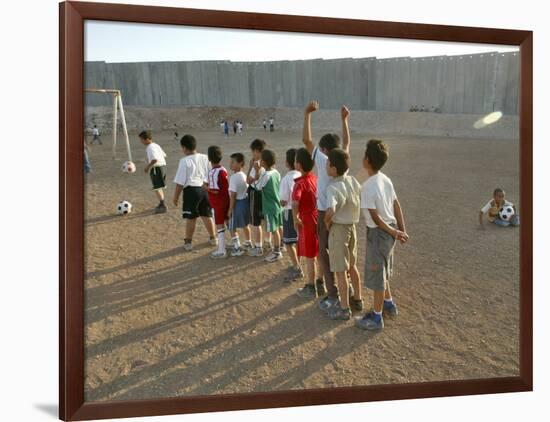 Palestinian Children Line Up-null-Framed Photographic Print