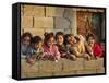 Palestinian Girls Giggle While Photographed Where Shell from an Israeli Gunboat Landed Earlier-null-Framed Stretched Canvas