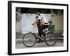 Palestinian Man, 28, Takes His Son, 4, and Daughter, 2, on His Bicycle-null-Framed Photographic Print