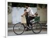 Palestinian Man, 28, Takes His Son, 4, and Daughter, 2, on His Bicycle-null-Framed Photographic Print