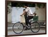 Palestinian Man, 28, Takes His Son, 4, and Daughter, 2, on His Bicycle-null-Framed Photographic Print