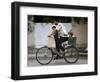 Palestinian Man, 28, Takes His Son, 4, and Daughter, 2, on His Bicycle-null-Framed Photographic Print