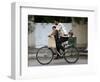 Palestinian Man, 28, Takes His Son, 4, and Daughter, 2, on His Bicycle-null-Framed Photographic Print