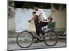 Palestinian Man, 28, Takes His Son, 4, and Daughter, 2, on His Bicycle-null-Mounted Photographic Print