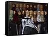 Palestinian Man Passes in Front of a Shop Offering Veils for Sale in Jerusalem's Old City-null-Framed Stretched Canvas