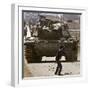 Palestinian Stone Thrower Faces an Israeli Tank, Between Israel and the Gaza Strip-null-Framed Photographic Print