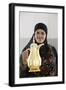 Palestinian volunteer offering coffee at the Physicians for Human Rights' mobile clinic-Godong-Framed Photographic Print