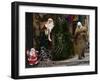 Palestinian Woman Walks Past Christmas Decorations at a Shop in Jerusalem's Old City-null-Framed Photographic Print