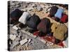 Palestinians Pray in Rubble of Mosque Destroyed in Israeli Military Offensive, Northern Gaza Strip-null-Stretched Canvas