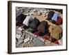 Palestinians Pray in Rubble of Mosque Destroyed in Israeli Military Offensive, Northern Gaza Strip-null-Framed Photographic Print