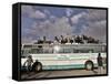 Palestinians Sit on Top of a Bus-null-Framed Stretched Canvas