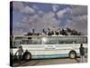 Palestinians Sit on Top of a Bus-null-Stretched Canvas