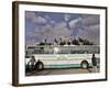 Palestinians Sit on Top of a Bus-null-Framed Photographic Print