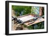 Palette and Easel of Artist-dplett-Framed Art Print