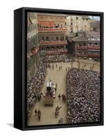 Palio, Siena, Tuscany, Italy-Christina Gascoigne-Framed Stretched Canvas