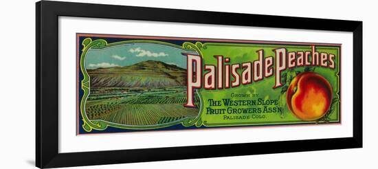 Palisade, Colorado - Palisade Peach Label-Lantern Press-Framed Art Print