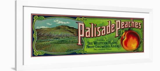 Palisade, Colorado - Palisade Peach Label-Lantern Press-Framed Premium Giclee Print