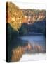 Palisades Mirrored on Kentucky River Against Sunset, Kentucky, USA-Adam Jones-Stretched Canvas