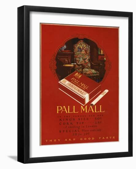 Pall Mall, Magazine Advertisement, UK, 1920-null-Framed Giclee Print