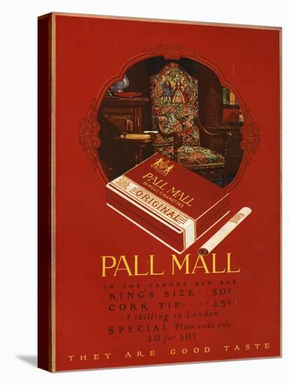 Pall Mall, Magazine Advertisement, UK, 1920-null-Stretched Canvas