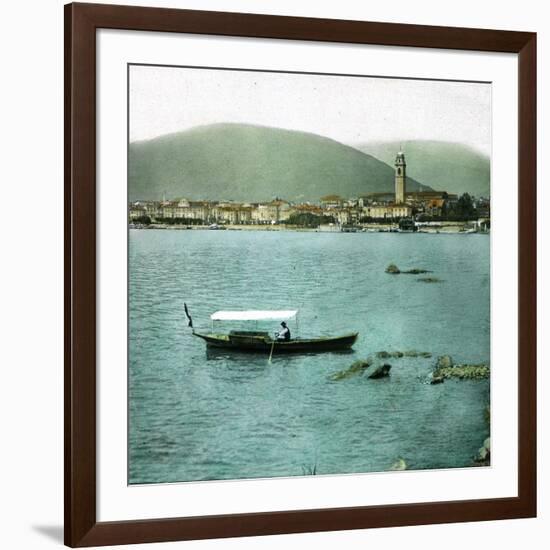 Pallanza (Italy), Boat on the Lago Maggiore-Leon, Levy et Fils-Framed Photographic Print