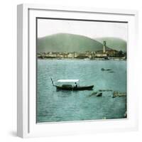 Pallanza (Italy), Boat on the Lago Maggiore-Leon, Levy et Fils-Framed Photographic Print