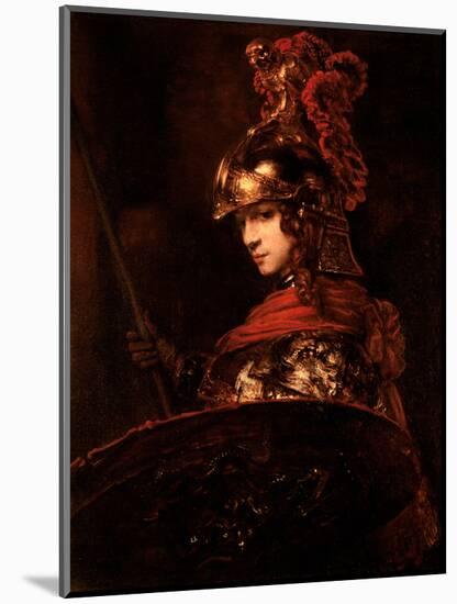 Pallas Athena Or, Armoured Figure, 1664-65-Rembrandt van Rijn-Mounted Premium Giclee Print