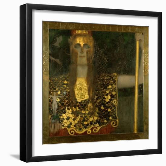 Pallas Athene. Oil on canvas (1898) 75 x 75 cm.-Gustav Klimt-Framed Giclee Print