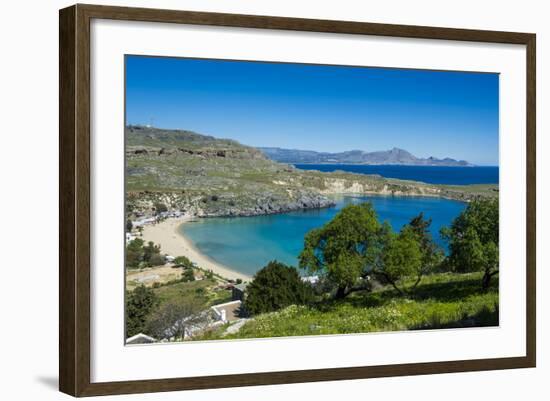 Pallas Beach in Lindos, Rhodes, Dodecanese Islands, Greek Islands, Greece, Europe-Michael Runkel-Framed Photographic Print