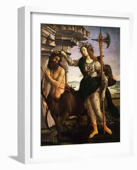 Pallas or Minerva and the Centaur c.1480-Sandro Botticelli-Framed Giclee Print