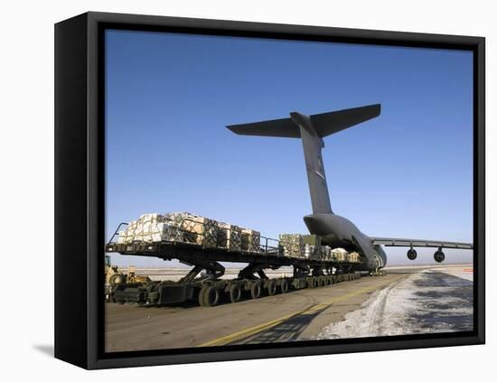 Pallets Await Loading Onto a C-5 Galaxy-Stocktrek Images-Framed Stretched Canvas