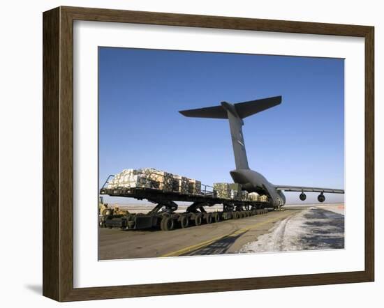 Pallets Await Loading Onto a C-5 Galaxy-Stocktrek Images-Framed Photographic Print