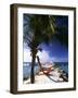 Palm and a Hammock Flamingo Beach Aruba-George Oze-Framed Photographic Print