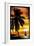 Palm and Sunset - Scratchboard-Lantern Press-Framed Art Print