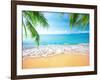 Palm and Tropical Beach-Aleksandr Ozerov-Framed Photographic Print